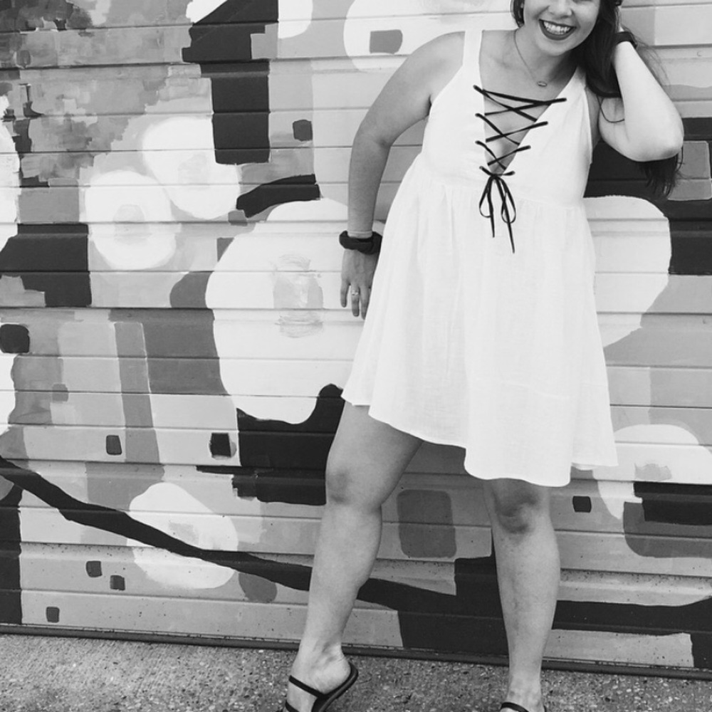 White linen dress